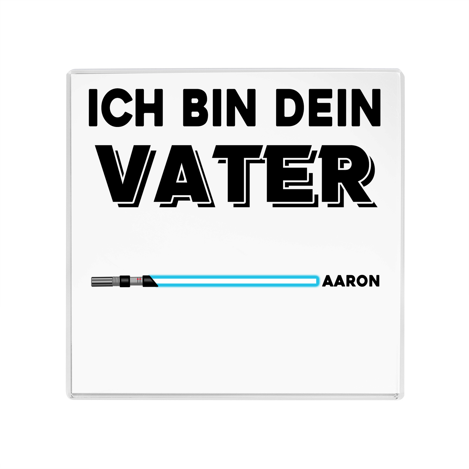 Quadrat Acryl-Deko Personalisierte mit 1 Name & 1 Text  Schreibtischdekoration für Vater