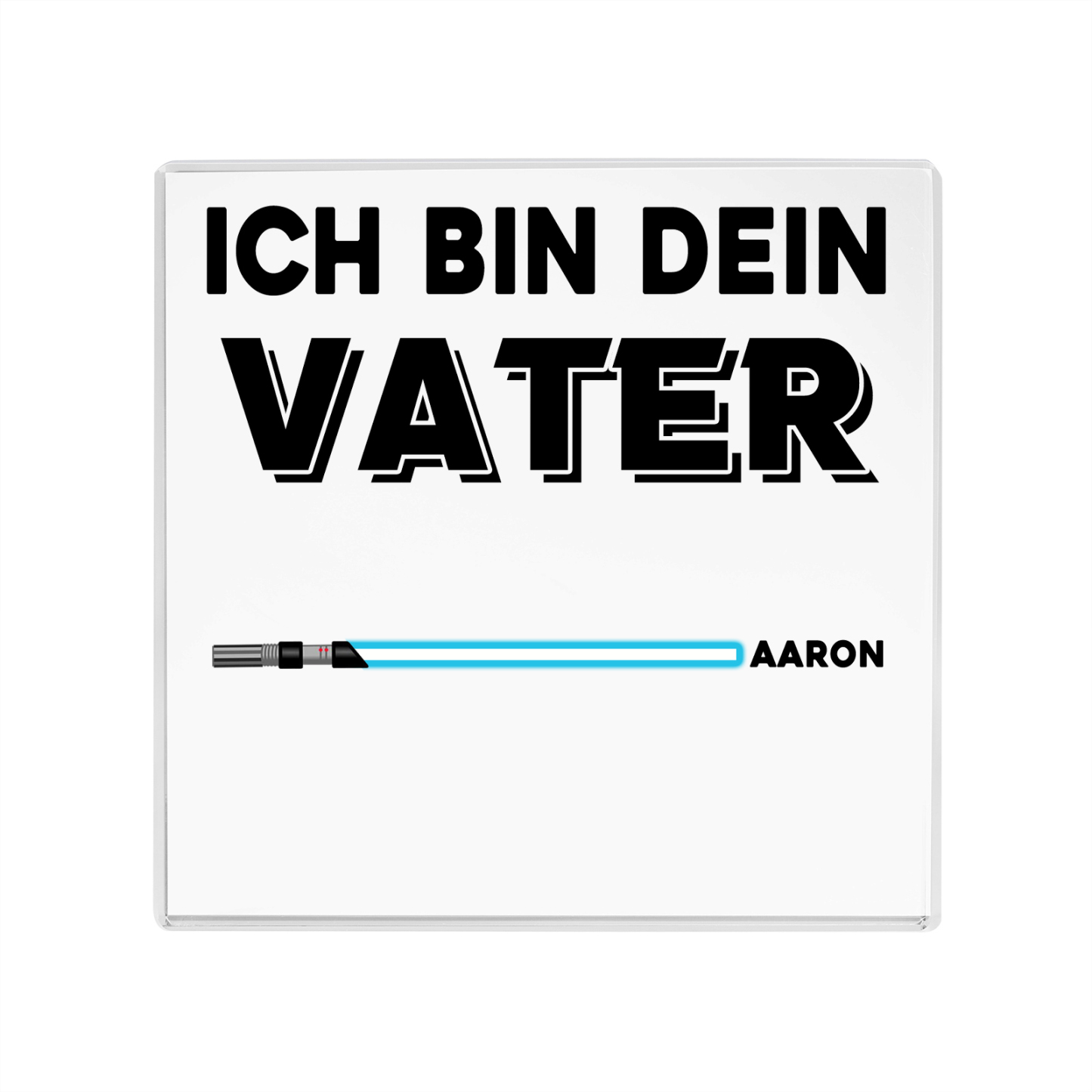 Quadrat Acryl-Deko Personalisierte mit 1 Name & 1 Text  Schreibtischdekoration für Vater