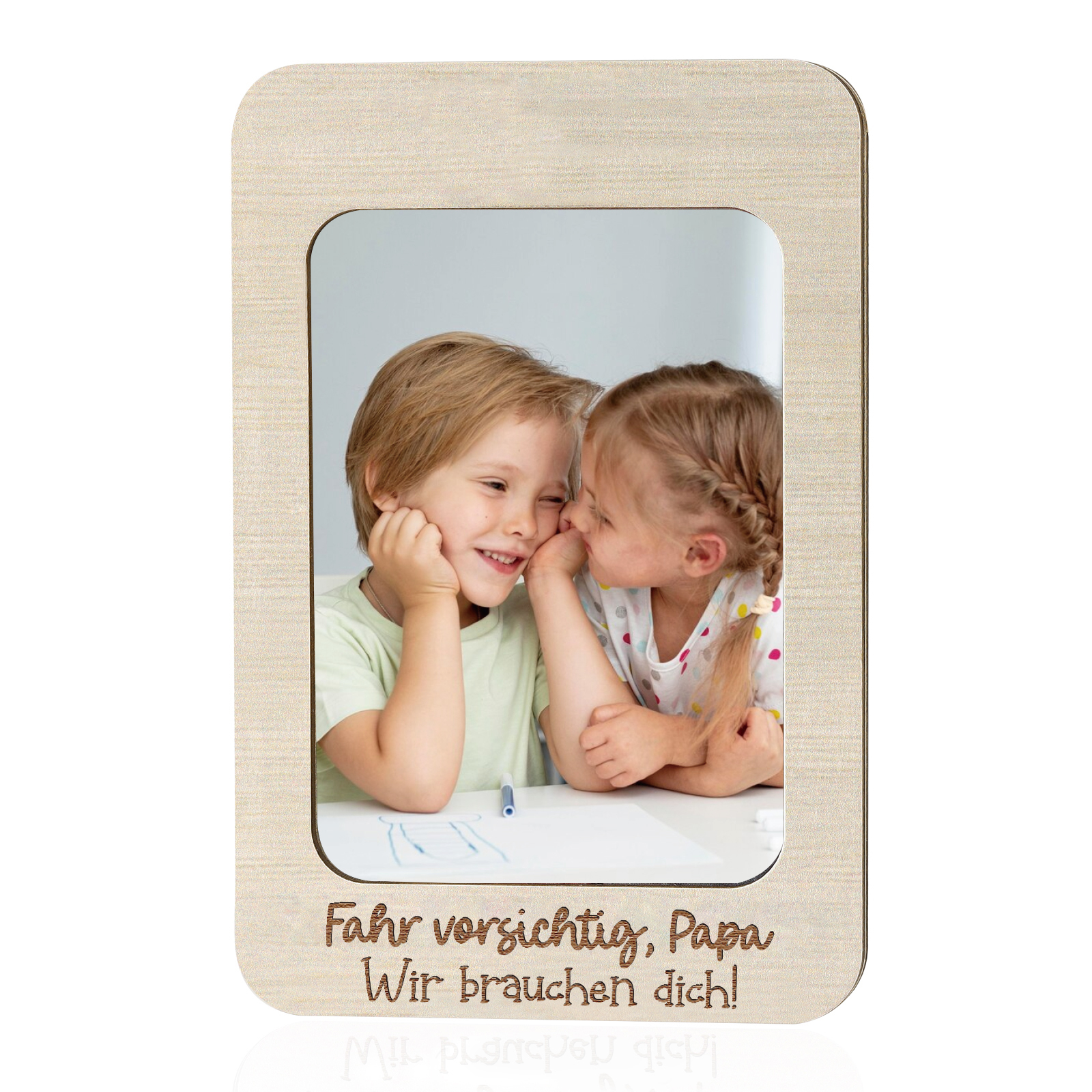 Personalisierter mit 1 Foto & 2 Texte Holzanhänger fürs Auto – Ein einzigartiges Erinnerungsstück 