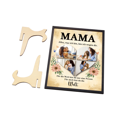 Holzbild-Personalisierter 4 Fotos alles, was ich bin, bin ich wegen dir-Geschenk zum Muttertag