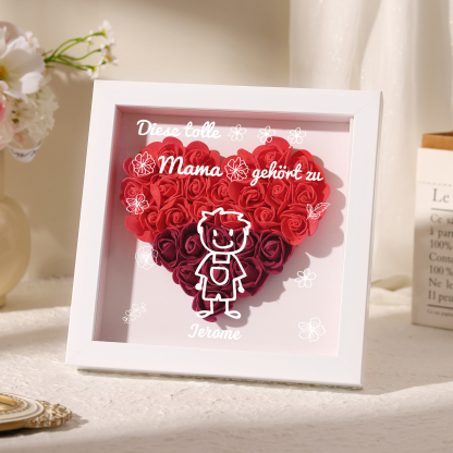 Mama Dichtetafelrahmen Deko-Personalisierbare 1 Name & Muster Blume Ornament für Mutter