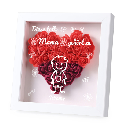Mama Dichtetafelrahmen Deko-Personalisierbare 1 Name & Muster Blume Ornament für Mutter