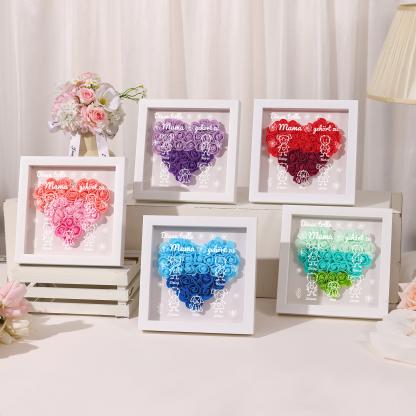 Mama Dichtetafelrahmen Deko-Personalisierbare 5 Namen & Muster Blume Ornament für Mutter-Diese tolle Mama gehört zu....