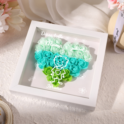 Mama Dichtetafelrahmen Deko-Personalisierbare 1 Name & Muster Blume Ornament für Mutter