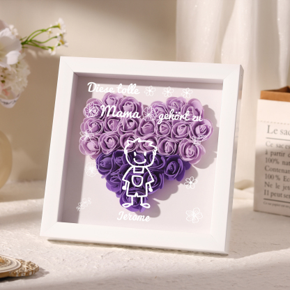 Mama Dichtetafelrahmen Deko-Personalisierbare 1 Name & Muster Blume Ornament für Mutter