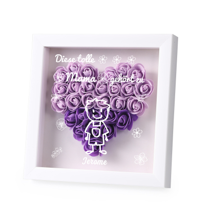 Mama Dichtetafelrahmen Deko-Personalisierbare 1 Name & Muster Blume Ornament für Mutter