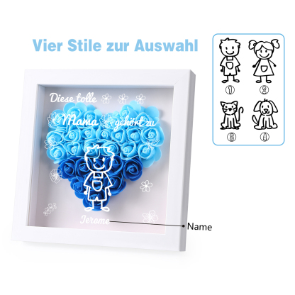 Mama Dichtetafelrahmen Deko-Personalisierbare 1 Name & Muster Blume Ornament für Mutter