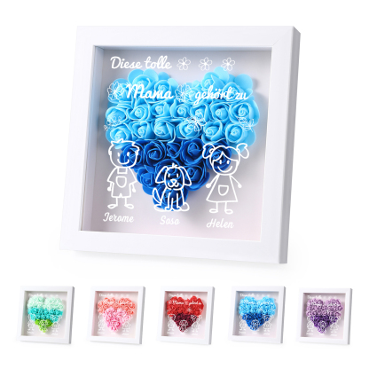 Mama Dichtetafelrahmen Deko-Personalisierbare 3 Namen & Muster Blume Ornament für Mutter-Diese tolle Mama gehört zu....