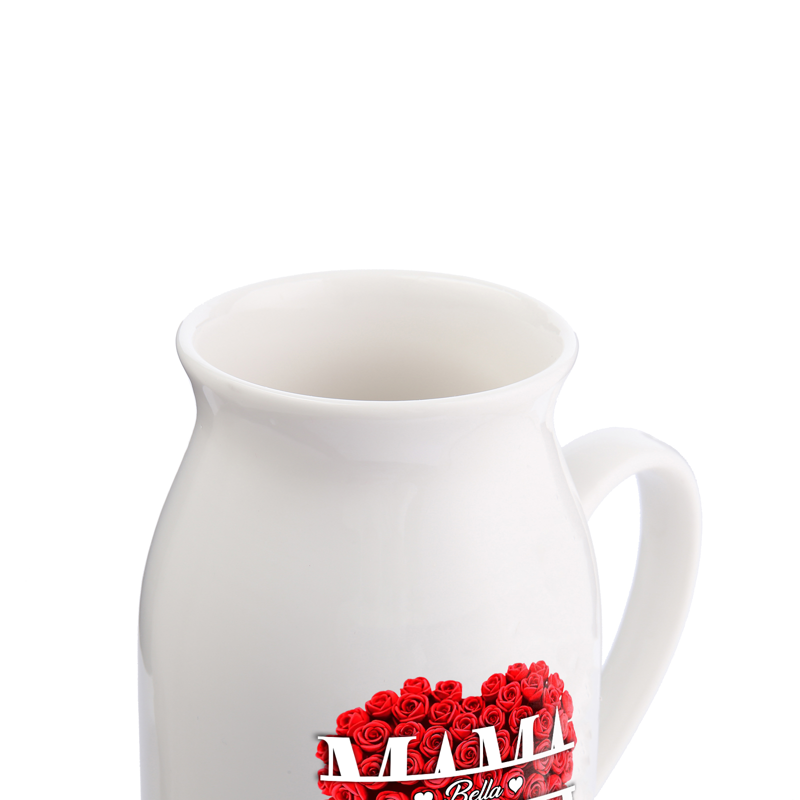 Personalisierte 1 Name Rotes Rosa Gießvase mit Henkel Mama Vase-Pefektes Geschenk für Mama