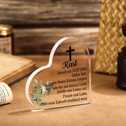 Personalisierter 1 Name & Datum Acryl-Deko-zur Konfirmation/Kommunion Schreibtischdekoration-für Sohn/Tochter