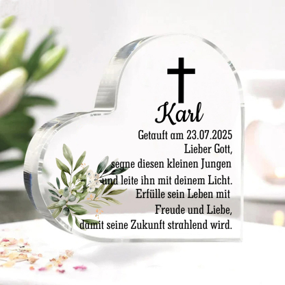 Personalisierter 1 Name & Datum Acryl-Deko-zur Konfirmation/Kommunion Schreibtischdekoration-für Sohn/Tochter