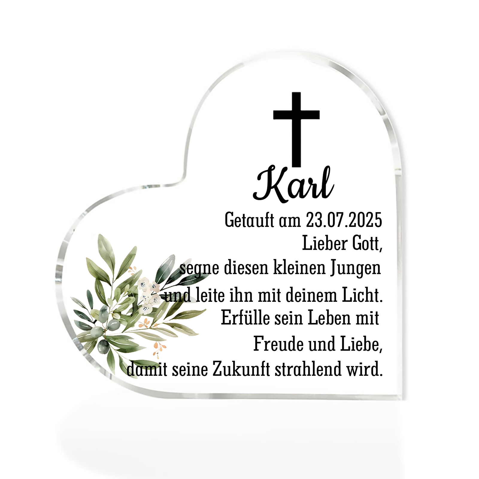 Personalisierter 1 Name & Datum Acryl-Deko-zur Konfirmation/Kommunion Schreibtischdekoration-für Sohn/Tochter