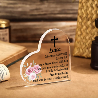 Personalisierter 1 Name & Datum Acryl-Deko-zur Konfirmation/Kommunion Schreibtischdekoration-für Sohn/Tochter