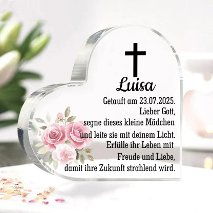 Personalisierter 1 Name & Datum Acryl-Deko-zur-konfirmation-kommunion 