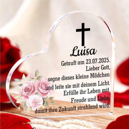 Personalisierter 1 Name & Datum Acryl-Deko-zur Konfirmation/Kommunion Schreibtischdekoration-für Sohn/Tochter