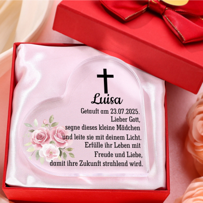 Personalisierter 1 Name & Datum Acryl-Deko-zur Konfirmation/Kommunion Schreibtischdekoration-für Sohn/Tochter