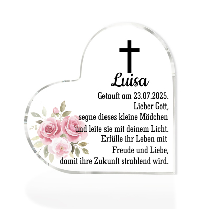 Personalisierter 1 Name & Datum Acryl-Deko-zur Konfirmation/Kommunion Schreibtischdekoration-für Sohn/Tochter