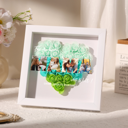 Mama Dichteplattenrahmen Deko-Personalisierbare 4 Fotos-Für die beste MAMA der Welt-Blume Ornament für Mutter
