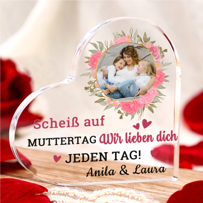 Kettenmachen Personalisierte 2 Namen & Text Rosa Familienbaum Familie Acryl-Deko Schreibtischdekoration für Mutter 22.49