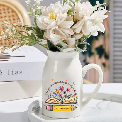 Personalisierte 2 Texte-Studenten & Lehrer- Gießvase mit Henkel Lehrer Vase-Pefektes Geschenk für Lehrer