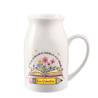 Personalisierte 2 Texte-Studenten & Lehrer- Gießvase mit Henkel Lehrer Vase-Pefektes Geschenk für Lehrer