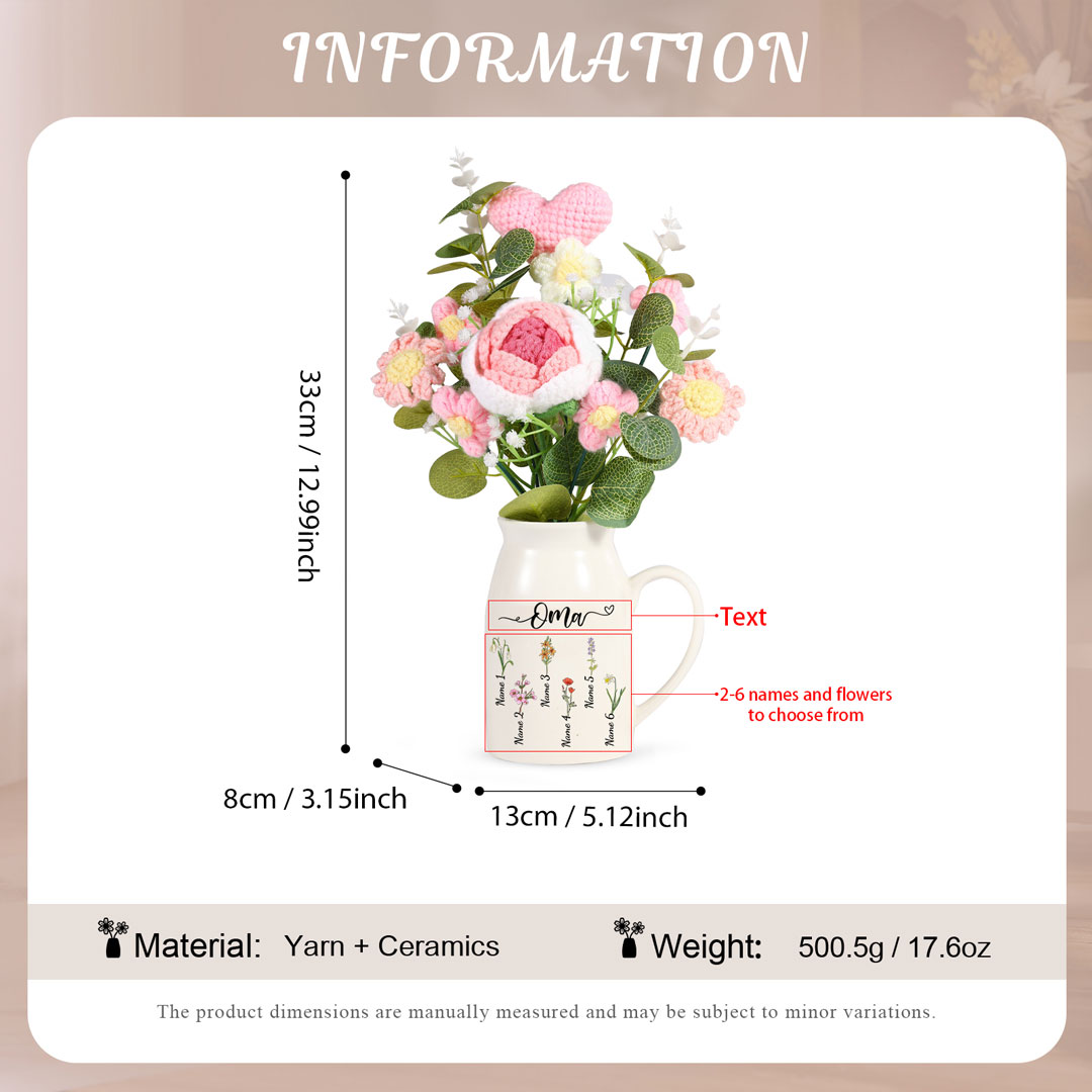Personalisierte Blumenvase Geschenk für Oma, Geschenk für Nana, Muttertagsgeschenk, mit Namen