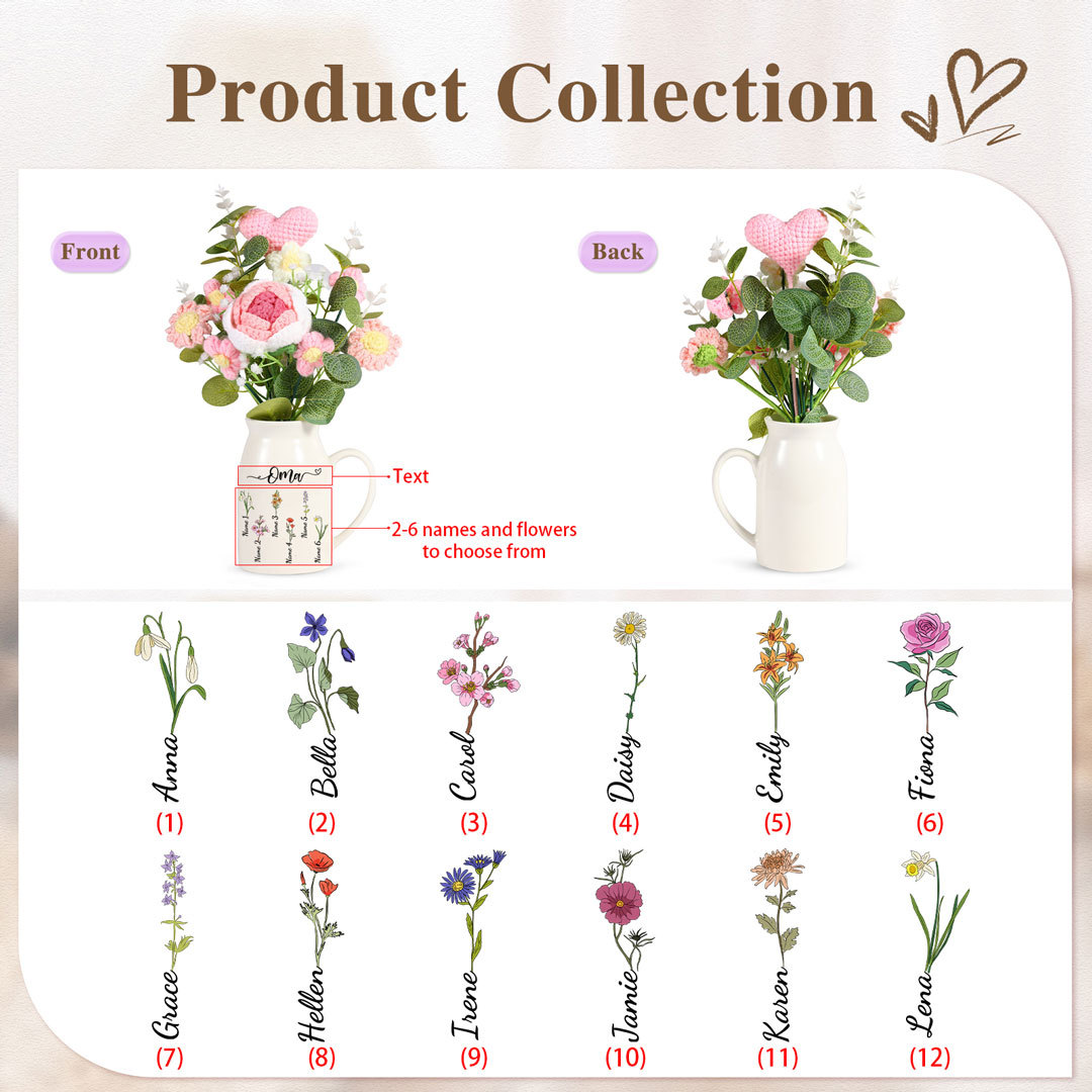 Personalisierte Blumenvase Geschenk für Oma, Geschenk für Nana, Muttertagsgeschenk, mit Namen