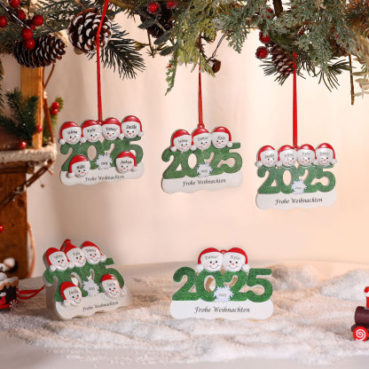 2025 Schneemann Schneeflocke Weihnachtsanhänger personalisierte — "Frohe Weihnachten"