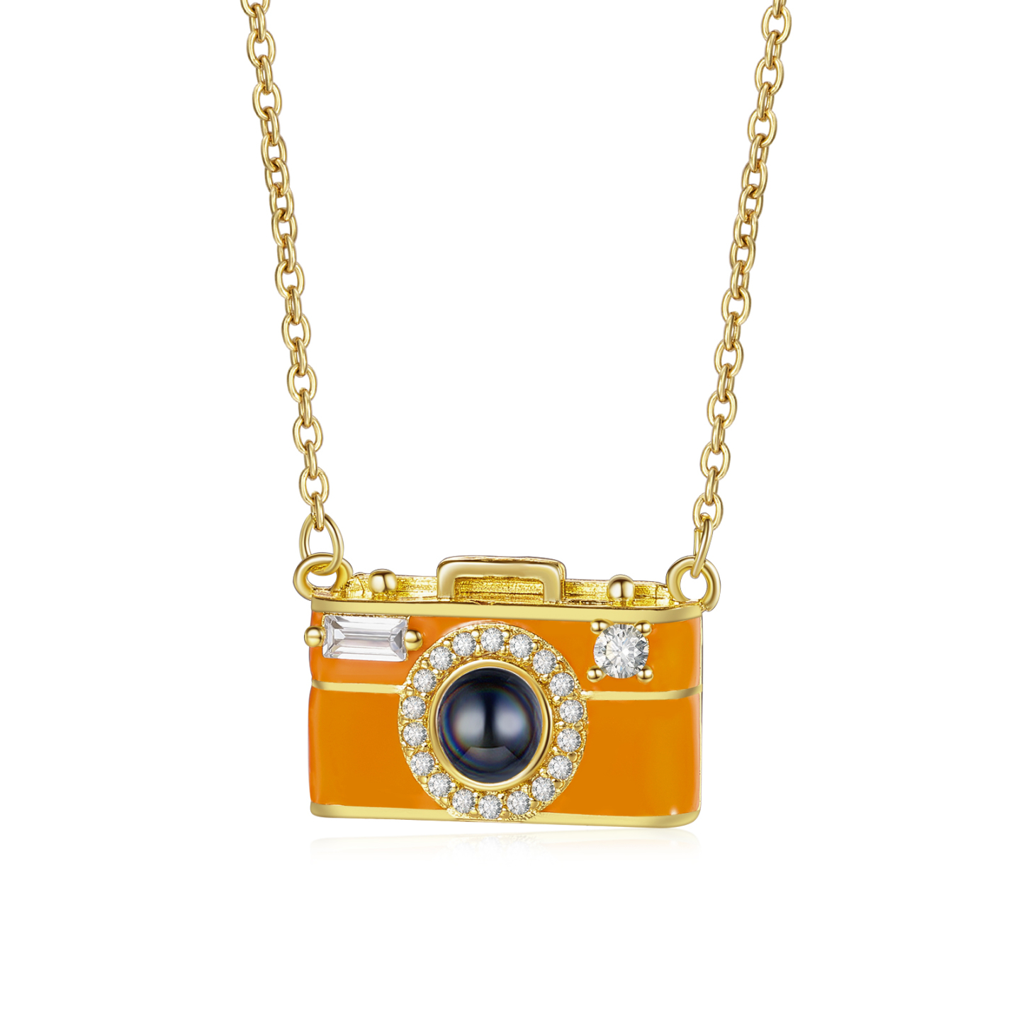 Personalisierte Fotoprojektion Kamera-Halskette für sie