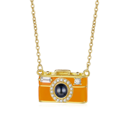 Personalisierte Fotoprojektion Kamera-Halskette für sie