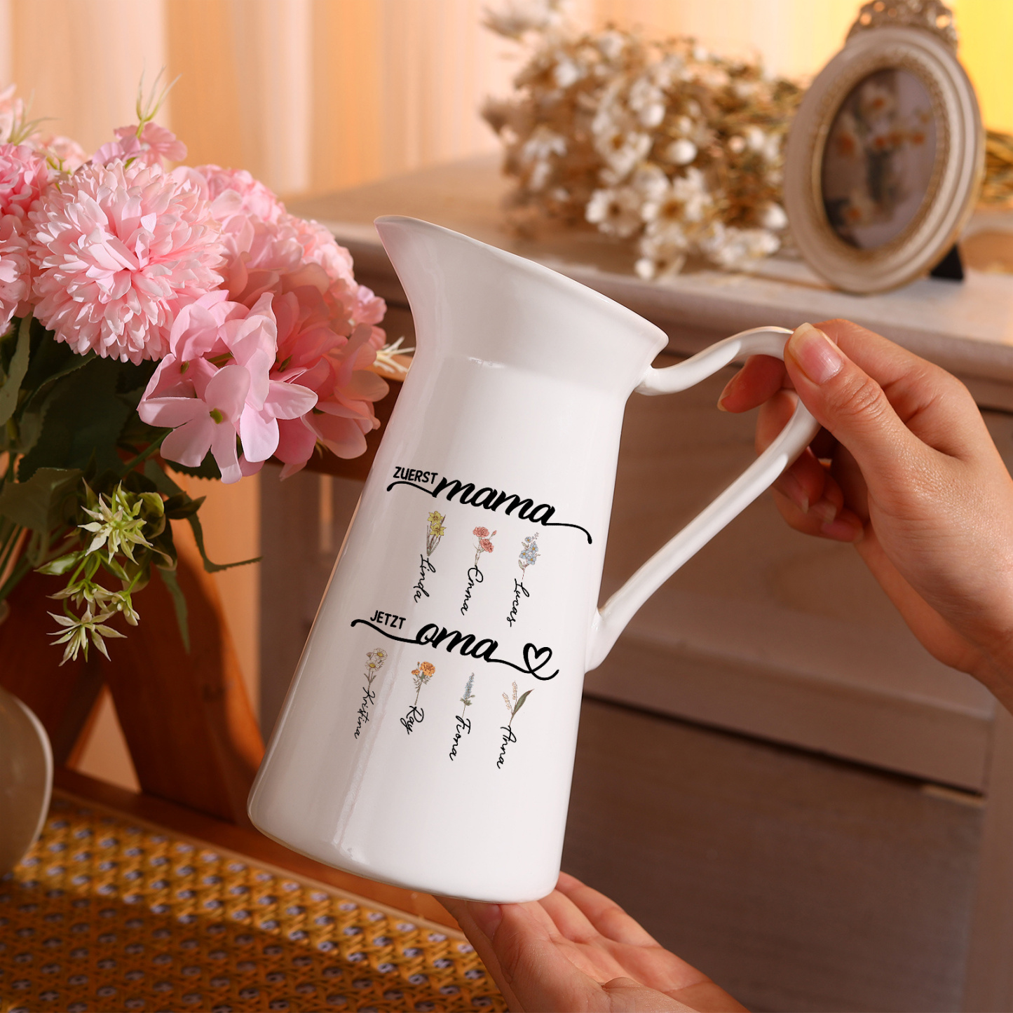 Erst Mama, jetzt Oma – florale Keramikvase