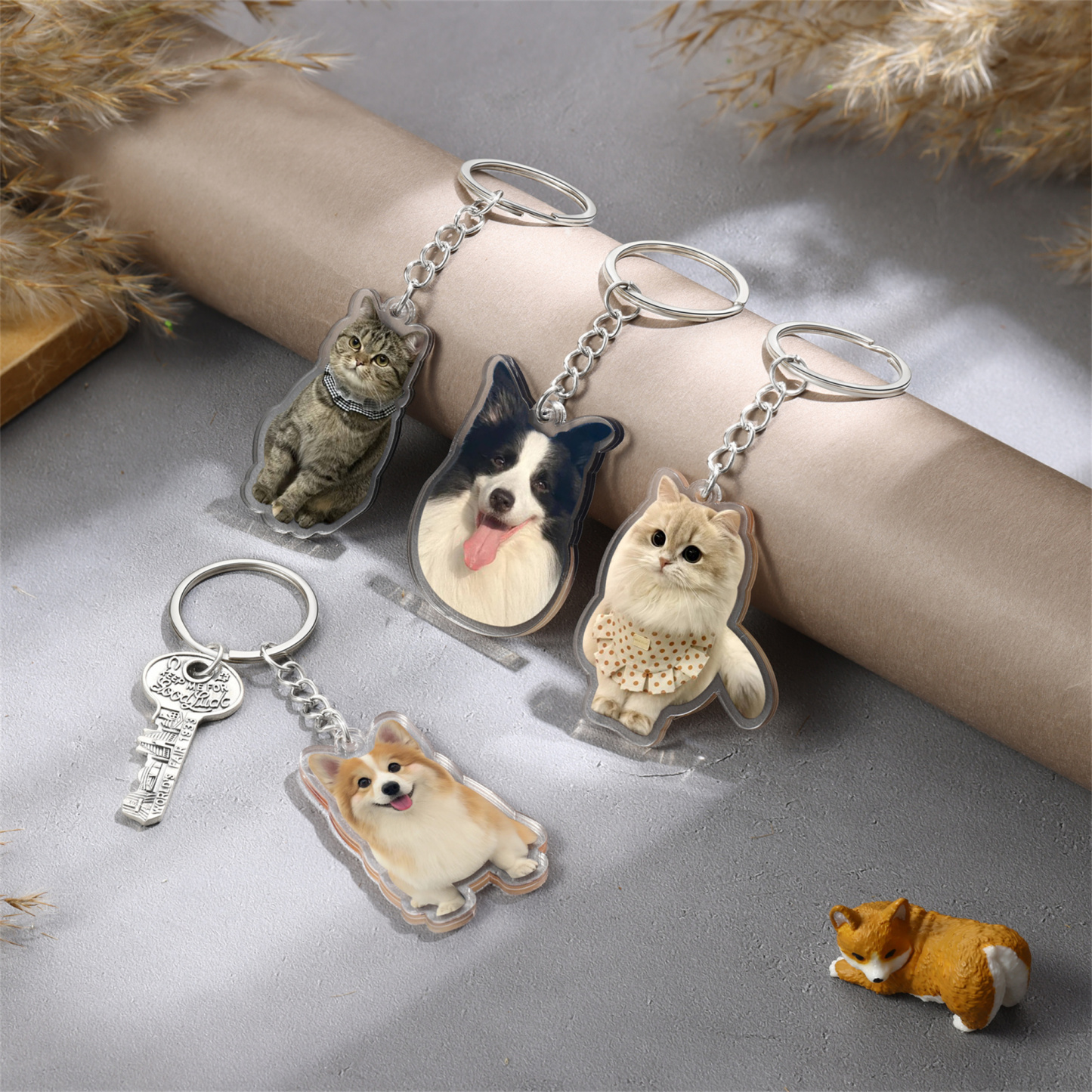 Personalisierter Acryl-Schlüsselanhänger mit Haustierfoto – Individuelles Geschenk für Haustierfreunde