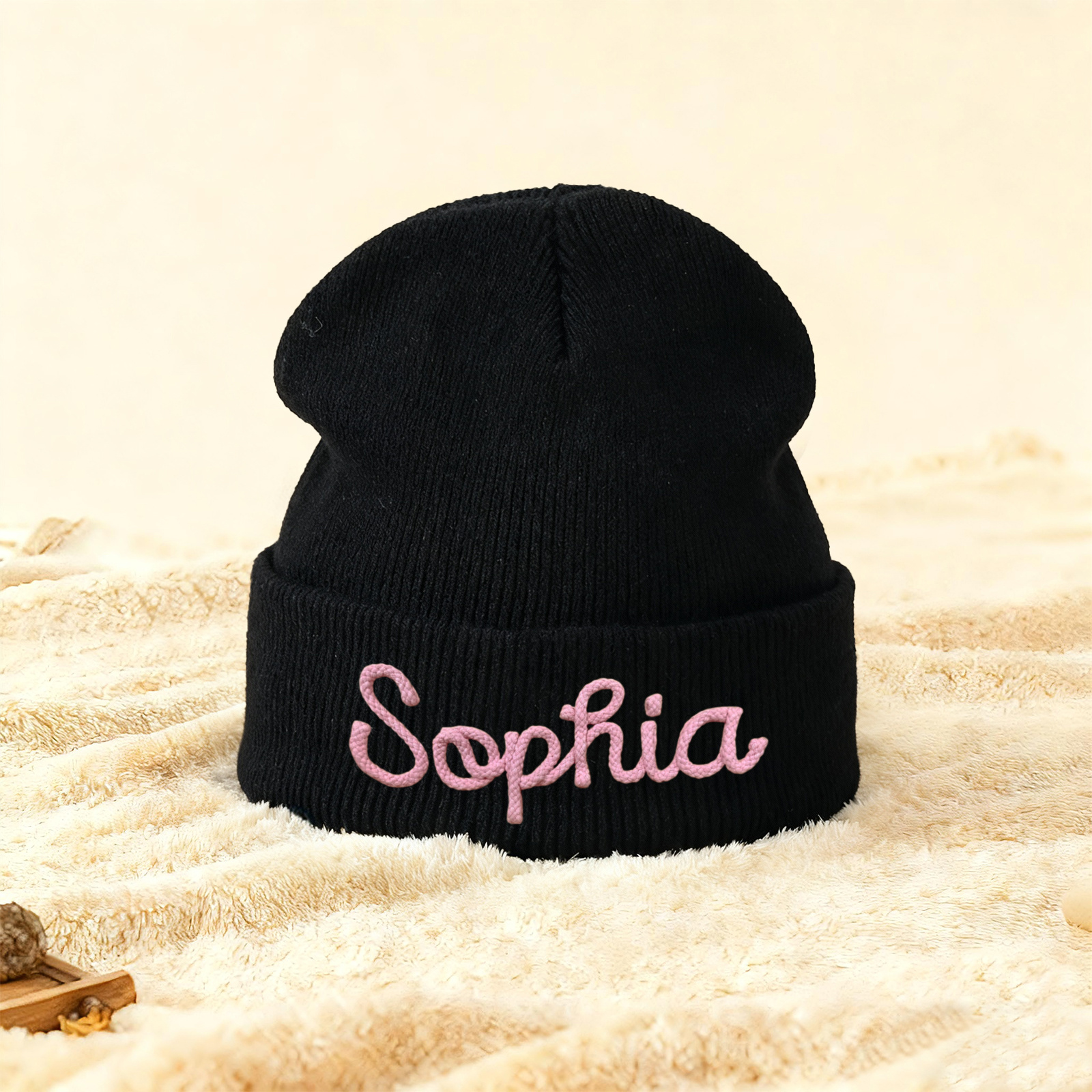 Personalisierte Weihnachten Acryl-Beanie Name gestickt strickmütze