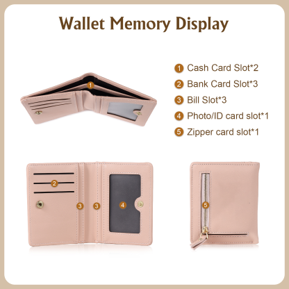 RFID Rosa PU-Leder Blumen-name Damenbörse: Geburtsblumen-Gravurt