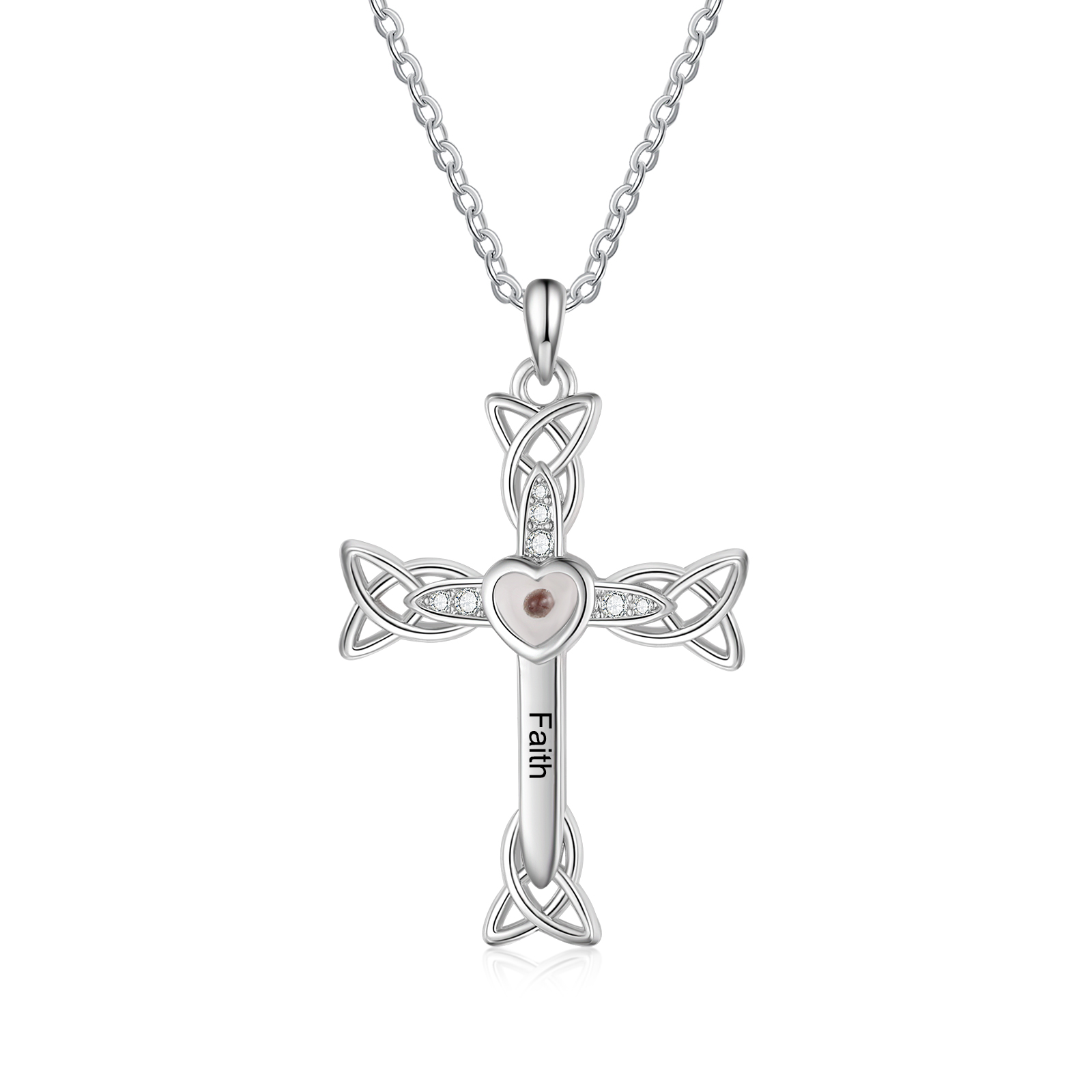 Senfkorn-Herz-Halskette mit keltischem Knotenkreuz – Gebet, Glaube und Inspiration, Geschenk für sie | Kettenmachen