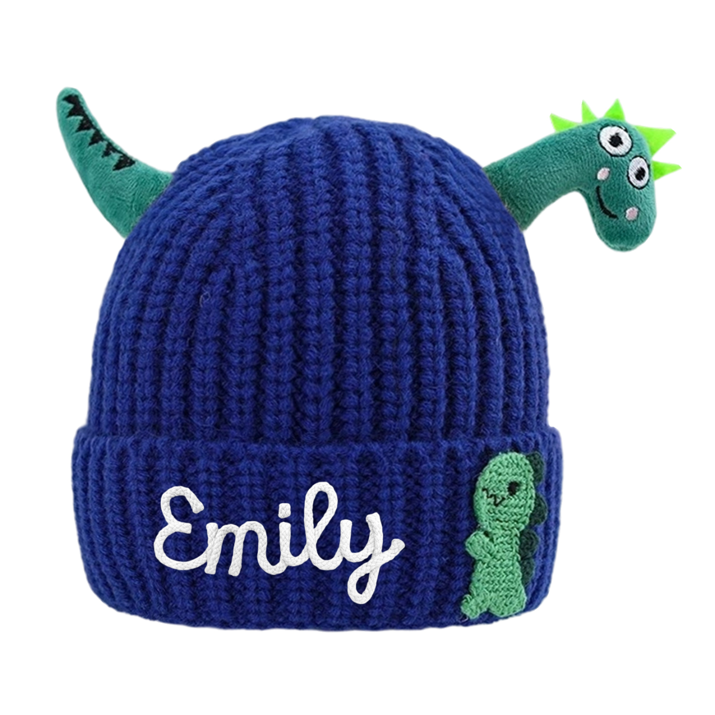 Personalisierte Dinosaurier-Mützen mit Namen für Kleinkinder – handbestickte Kindermütze