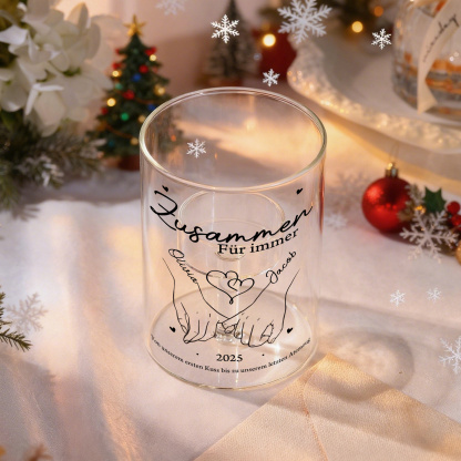 Personalisierte Glas Kerzenhalter für Paare – das perfekte Geschenk zu Weihnachten und zum Valentinstag