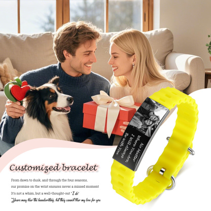 Personalisiertes Herren-Fotoarmband – Gravur & Text