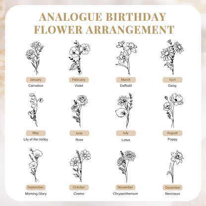 Personalisierter 1 Name & Geburtsblume Kosmetikspiegel in vier Farben erhältlich – Eleganter Begleiter für unterwegs