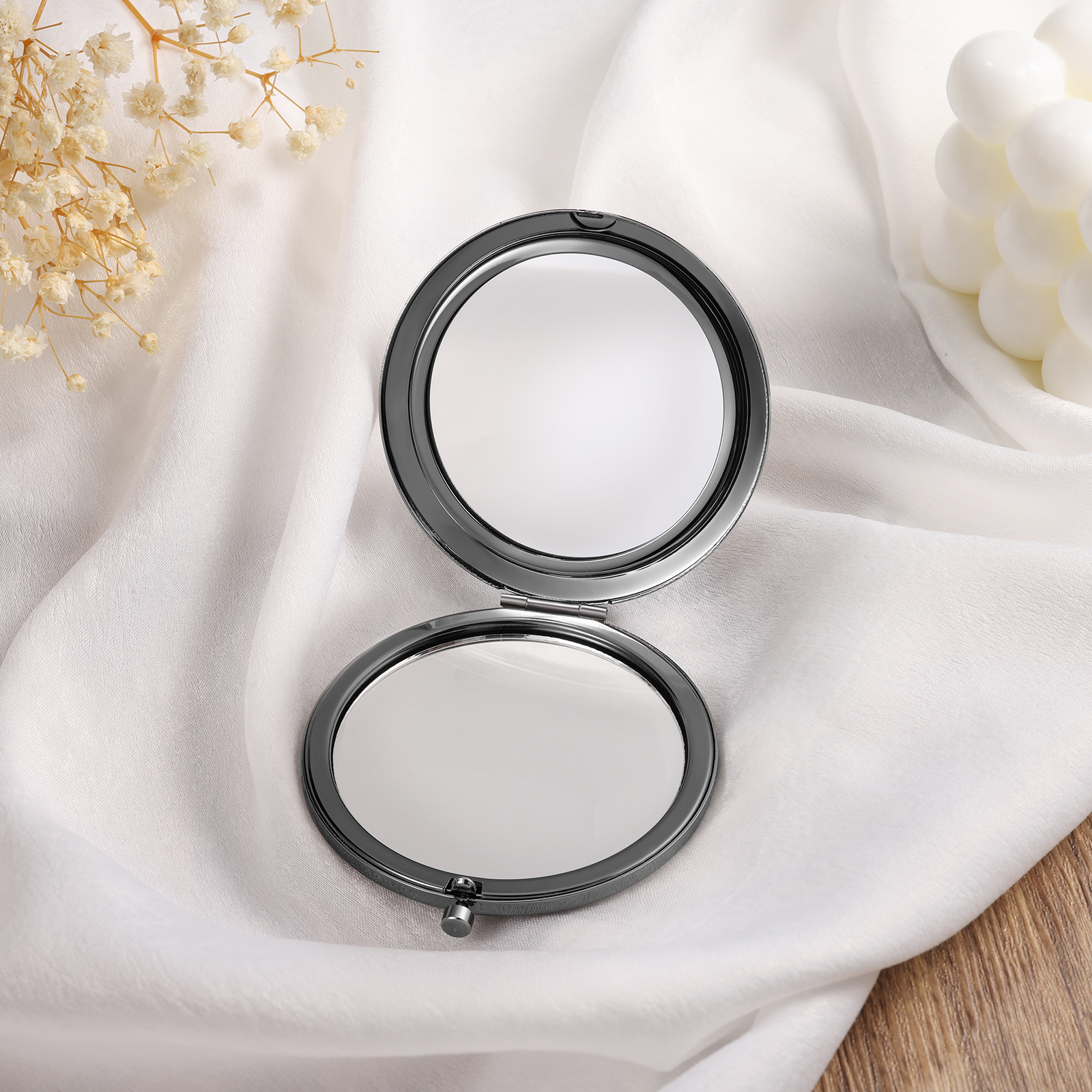 Personalisierter 1 Name & Geburtsblume Kosmetikspiegel in vier Farben erhältlich – Eleganter Begleiter für unterwegs