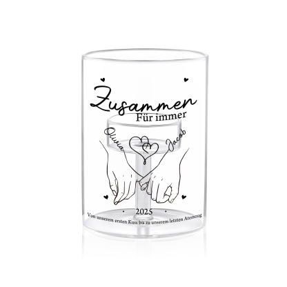 Personalisierte Glas Kerzenhalter für Paare – das perfekte Geschenk zu Weihnachten und zum Valentinstag