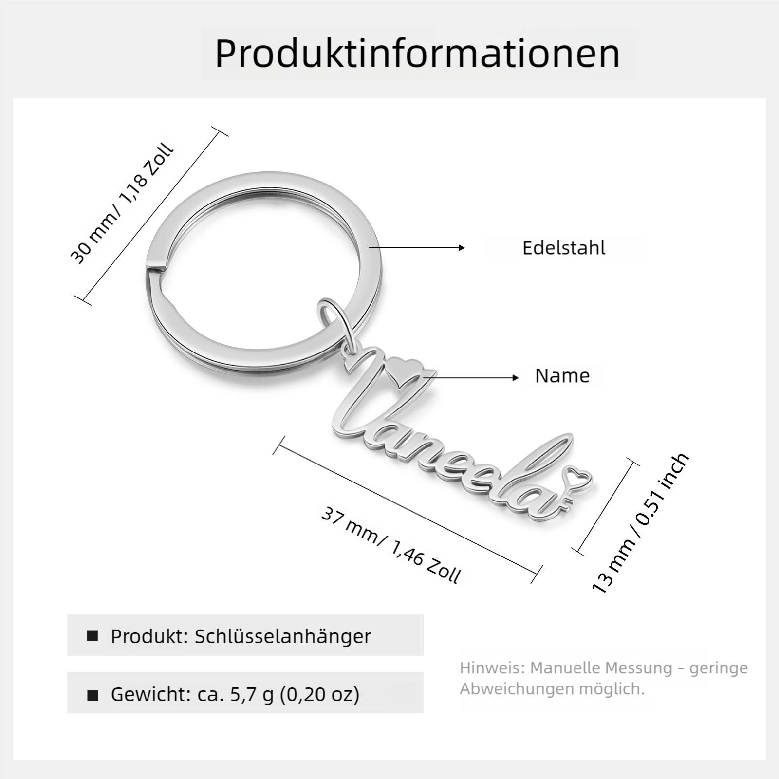 Personalisierte Name Schlüsselanhänger