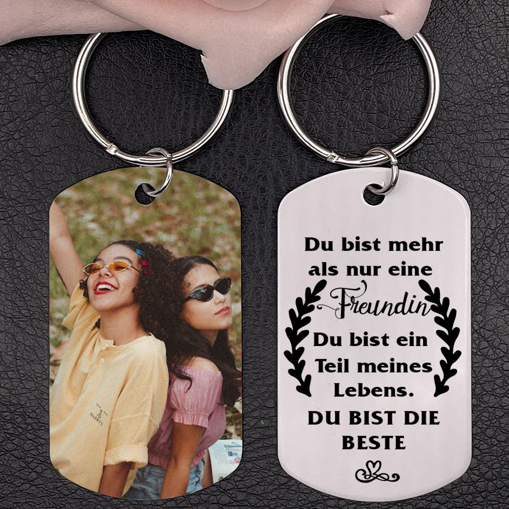 Personalisierter Text Herzform Kerzenhalter & Foto Schlüsselanhänger & Kerze & Karte & Box Freundschaft Geschenkbox Set für Beste Freundin
