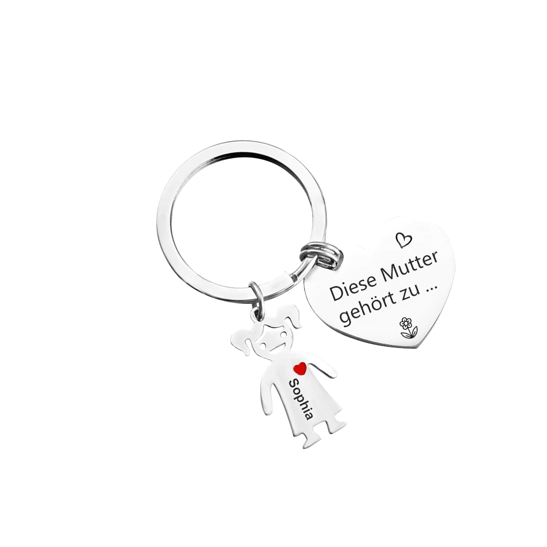 Damen Personalisierter Name & Geburtsblume PU Leder Geldbörse & 1 Name Schlüsselanhänger Geschenkbox Set für Mama Mutter