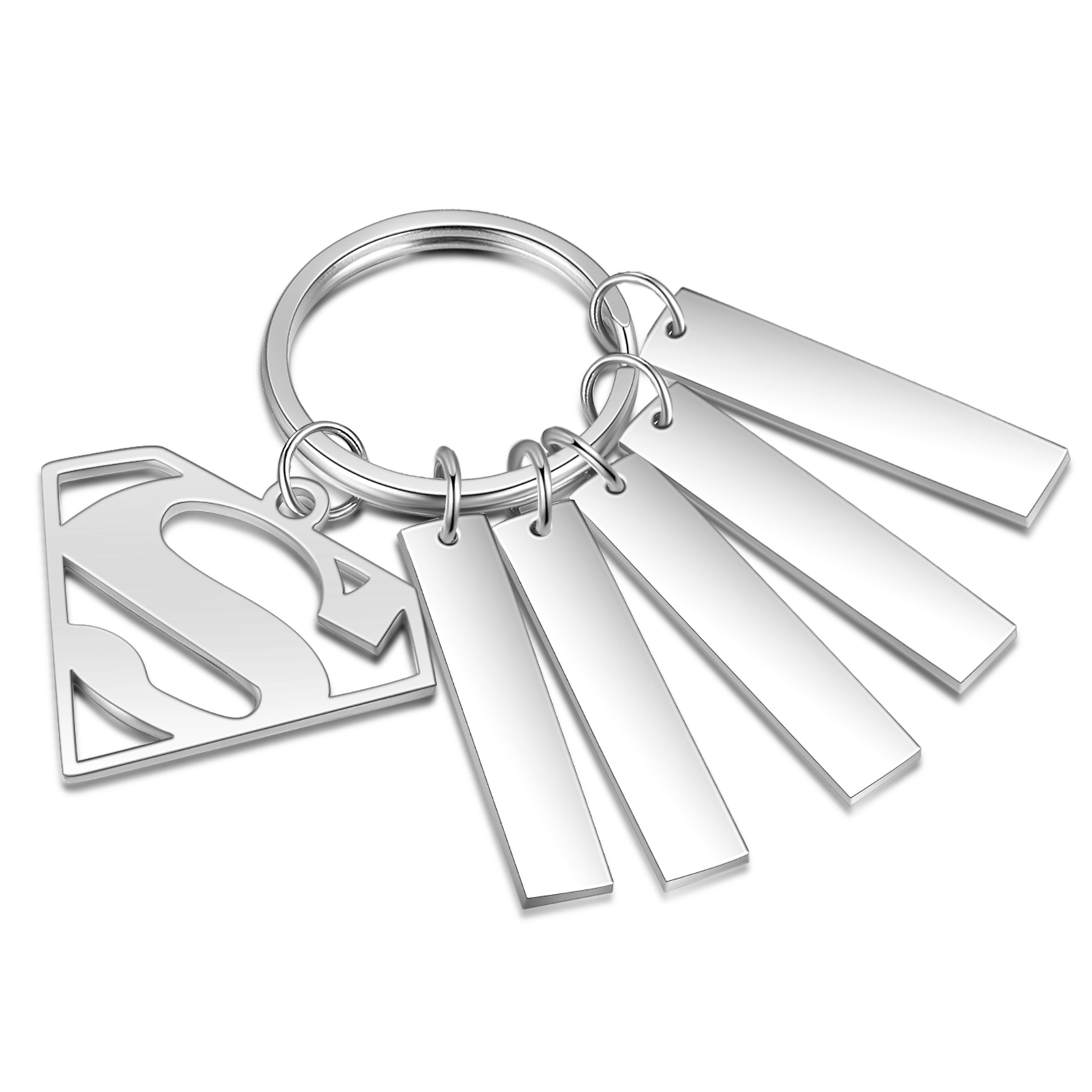 Personalisierbarer Text & 5 Namen Papa werden geschaffen weil Kinder warhe Helden brauchen Schlüsselanhänger-Geschenk mit Nachrichtenkarte