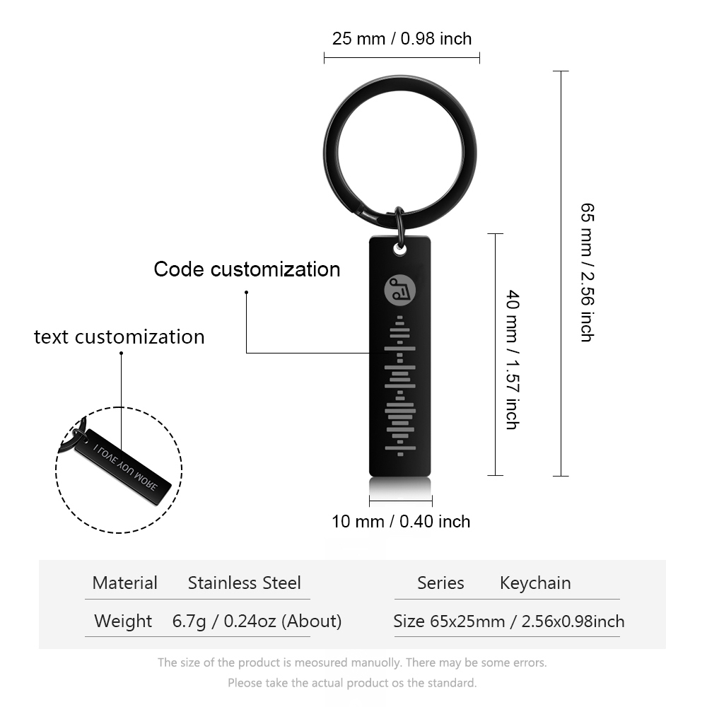 Scannbare Spotify Code Schlüsselanhänger Personalisierbare Text Musik Schlüsselanhänger