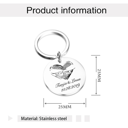 Personalisierte 2 Namen & 2 Buchstaben & Lied Acryl-Kühlschrankmagnet & Foto & Text & Datum Metall-Schlüsselanhänger –  Zusammen durch dick und dünn – Schlüsselanhänger & Kühlschrankmagnet & Nachrichtenkarte Geschenkbox Set für Paar