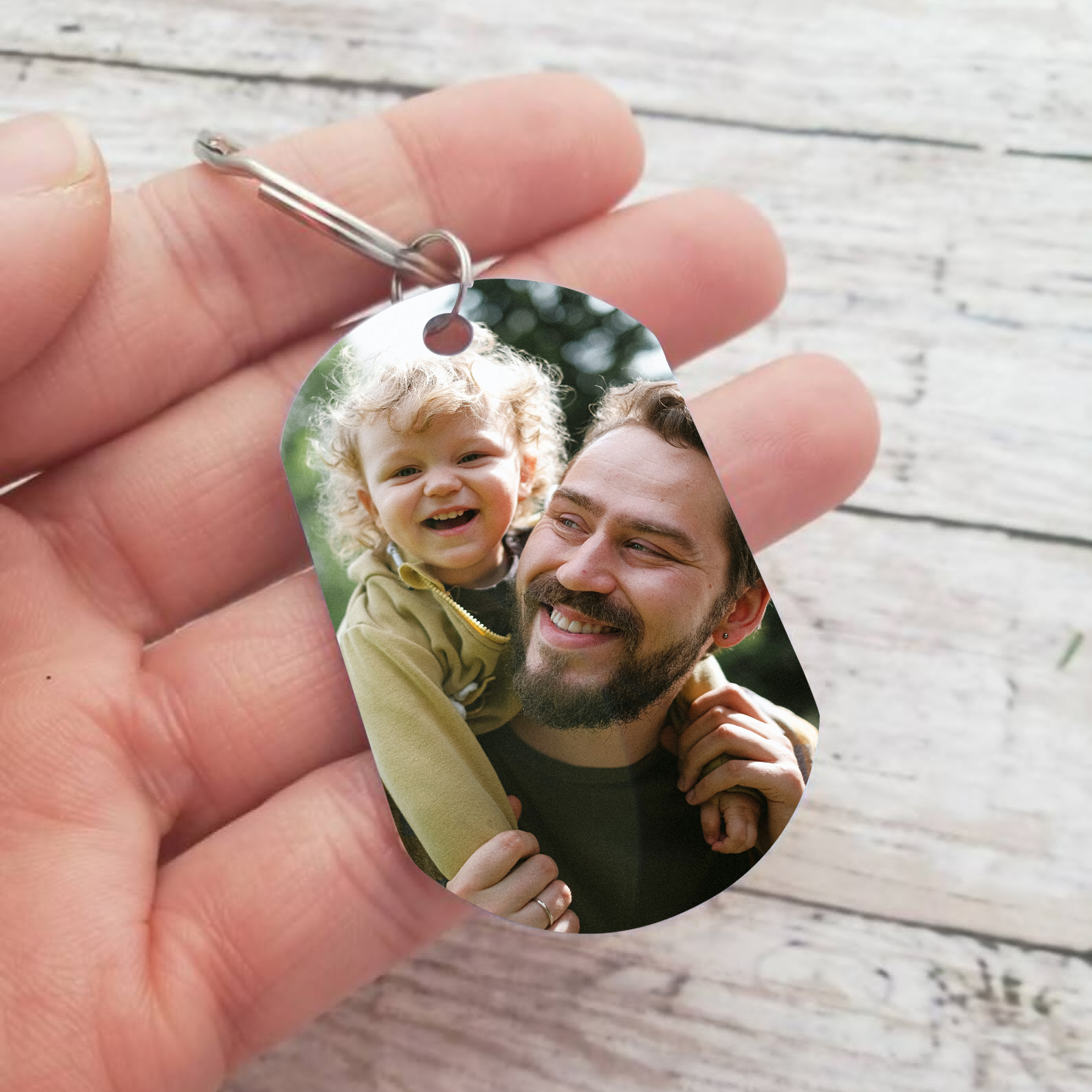 Individueller Schlüsselanhänger mit Ihrem persönlichen Foto - Vater-Kind-Momente zum Mitnehmen
