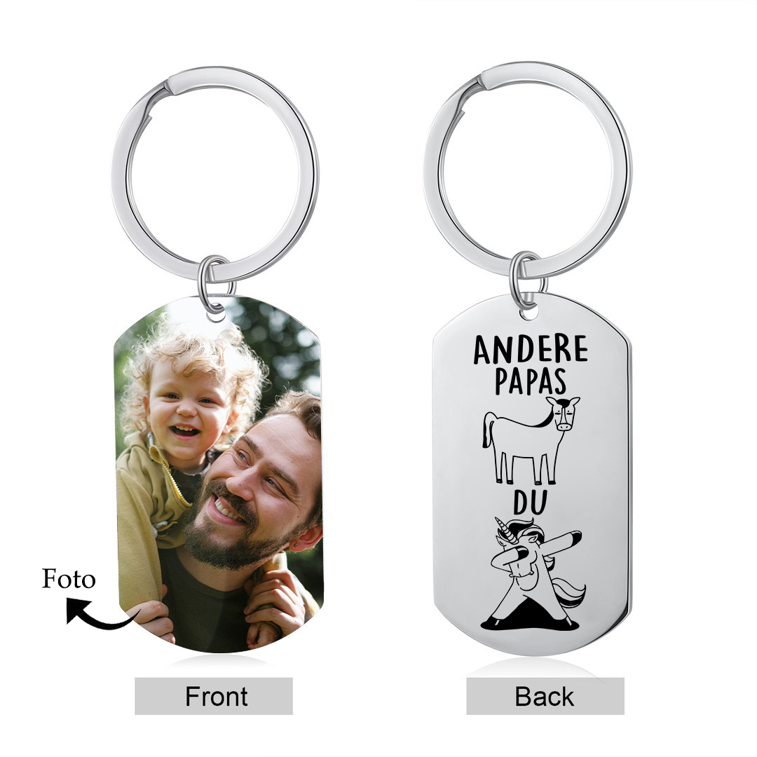 Individueller Schlüsselanhänger mit Ihrem persönlichen Foto - Vater-Kind-Momente zum Mitnehmen
