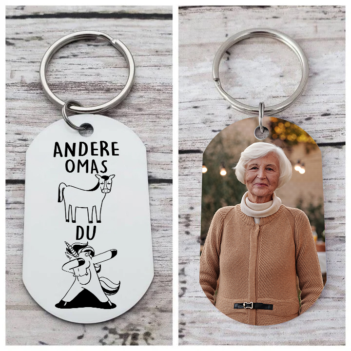 Personalisierter Schlüsselanhänger mit Großmutter-Foto – für besondere Erinnerungen